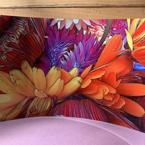 Curved Metal Print- Fall Flowers