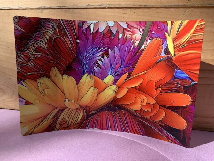 Curved Metal Print- Fall Flowers
