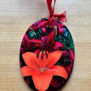 Orange Tiger Lily Ceramic Ornament