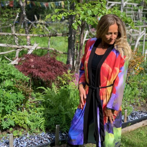 Peach Skin Long Robe/Kimono w/ Removable Sash