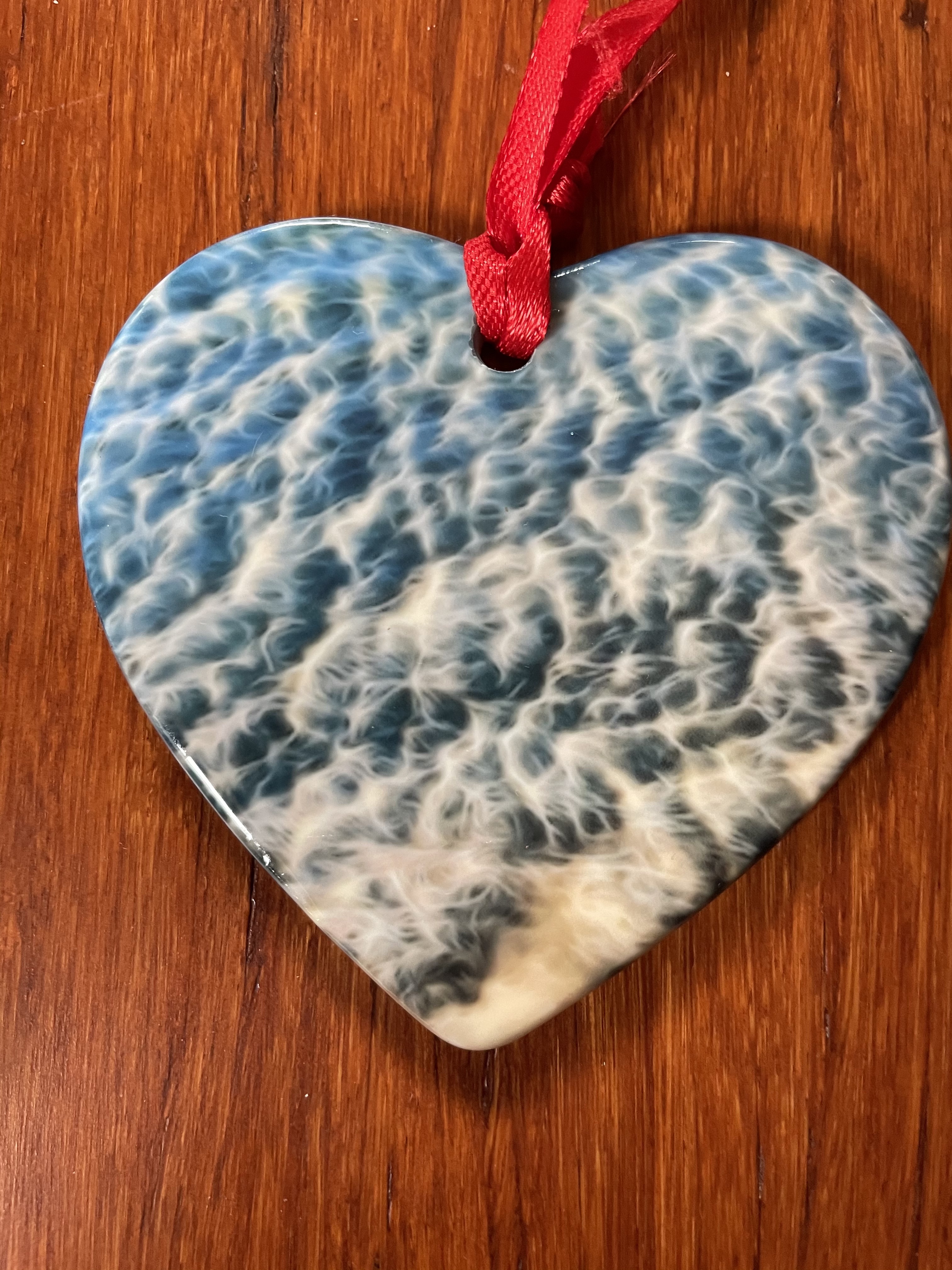 Water Ripples Heart Ornament