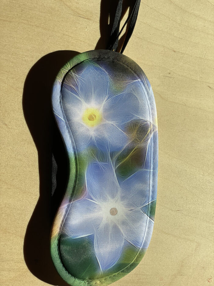 Satin Eye Pillow w/ Straps~ Forget Me Nots