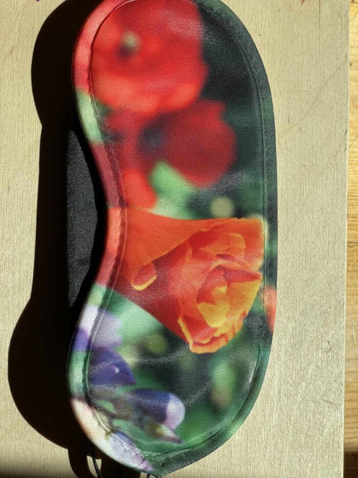 Satin Eye Pillow w/ Straps~ Orange Poppy Unfurling~SOLD OUT